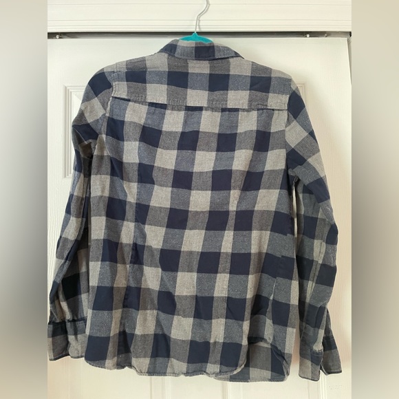 J Crew Blue and Grey Buffalo Plaid Button Up - Picture 3 of 4